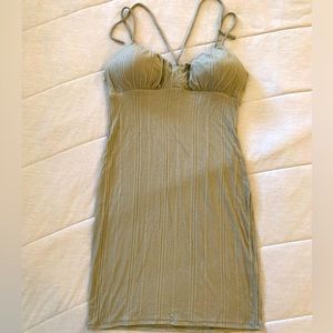 NWT Sage green stretchy halter dress sz M-XL